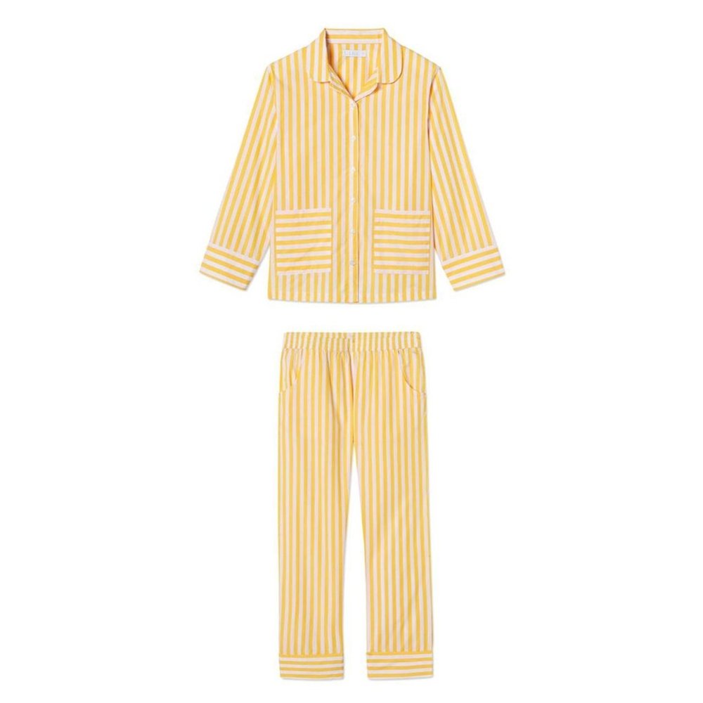 Lake Pajamas Poplin Yellow & White Striped Pajamas